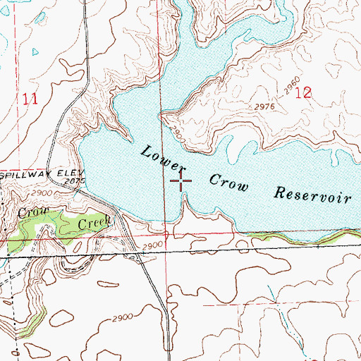 Topographic Map of Lower Crow Reservoir, MT