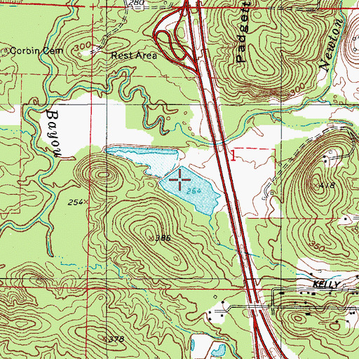 Topographic Map of Hudmans Lake Dam Number Two, AR