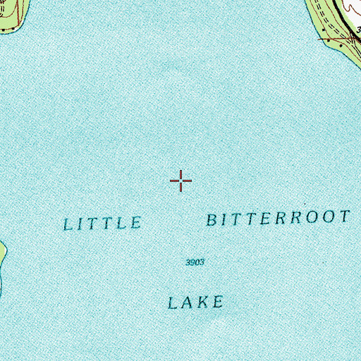 Topographic Map of Little Bitterroot Lake, MT