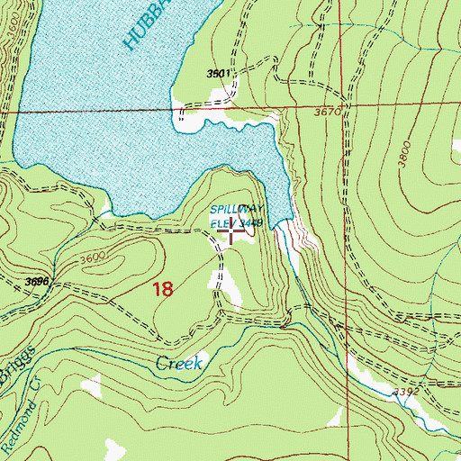 Topographic Map of Hubbart Dam, MT