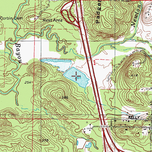 Topographic Map of Hudmans Lake Number Two, AR