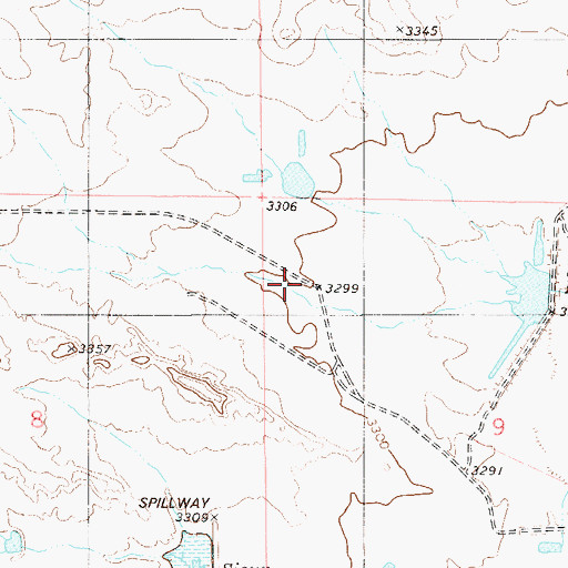 Topographic Map of Ute Dam, MT