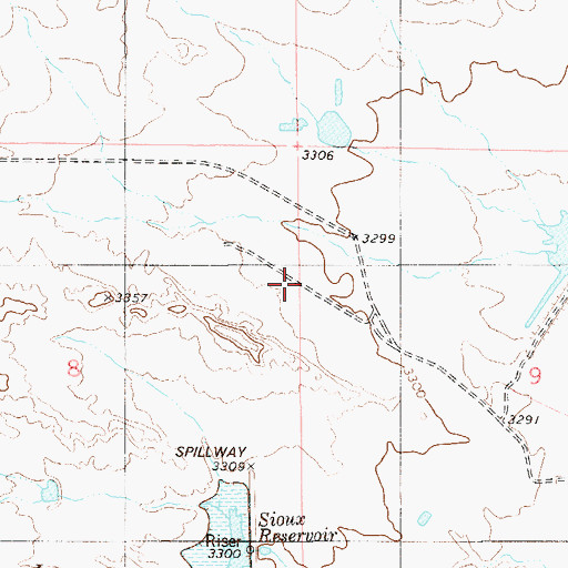 Topographic Map of Gros Ventre Dam, MT