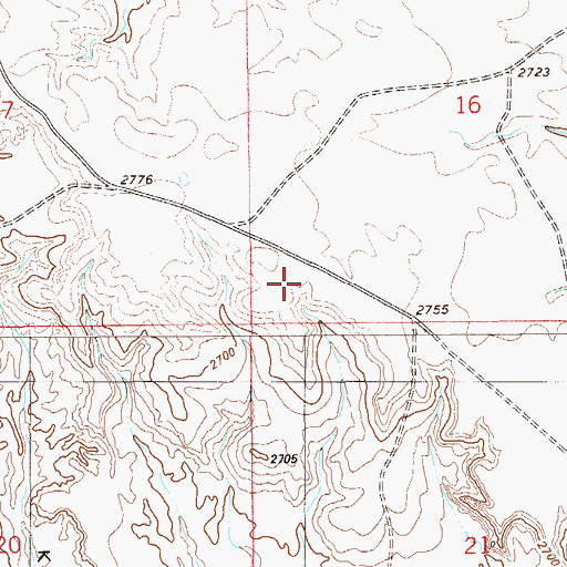 Topographic Map of Lost Coulee Dam, MT
