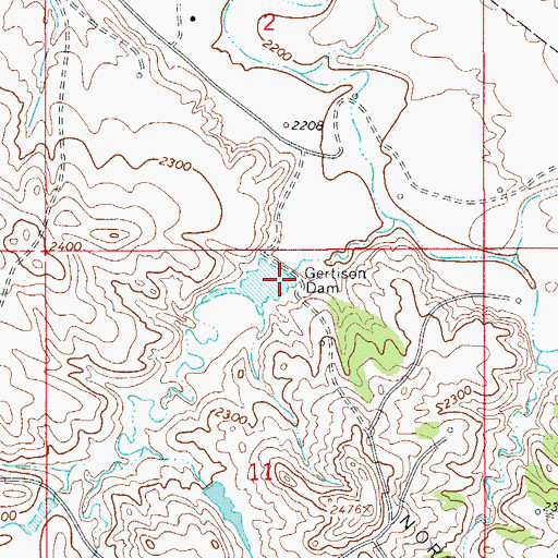 Topographic Map of Gertison Dam, MT