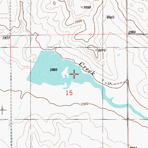 Topographic Map of Lamesteer Reservoir, MT