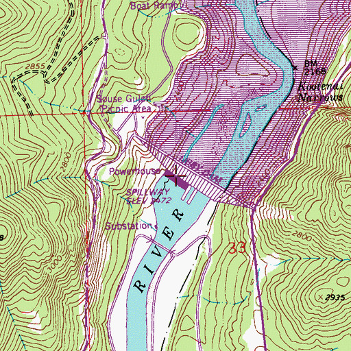 Topographic Map of Libby Dam, MT