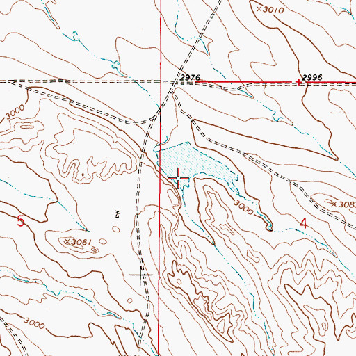 Topographic Map of Sheep Mountain Dam, MT