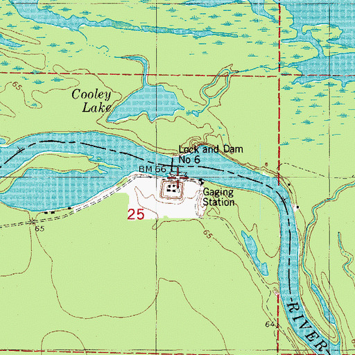 Topographic Map of Ouachita River Reservoir, AR