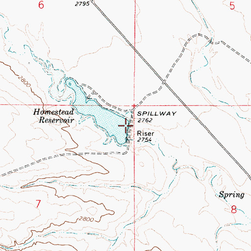 Topographic Map of Homestead Dam, MT