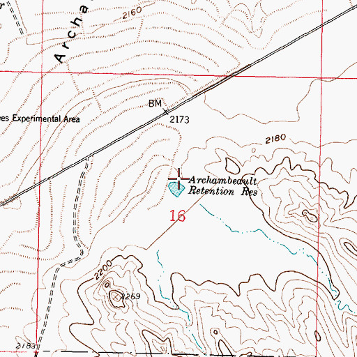 Topographic Map of Archambeault Retention Dam, MT