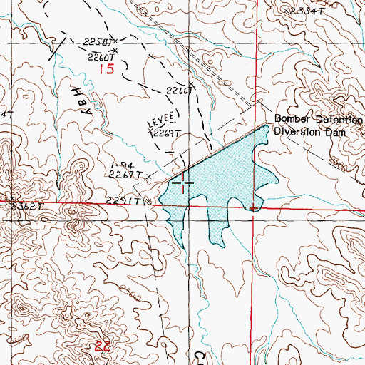 Topographic Map of Bomber Dam, MT