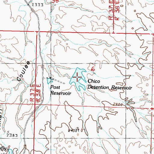 Topographic Map of Chico Flats Dam, MT