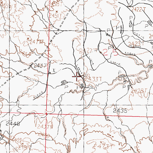 Topographic Map of S W Burnett Number 1 Dam, MT