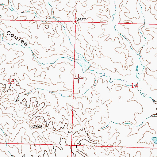 Topographic Map of Gravel Hill Dam, MT