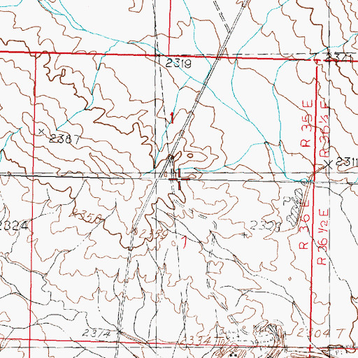 Topographic Map of Brazil Divide Dam, MT
