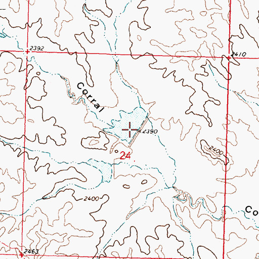 Topographic Map of Corral Junction Dam, MT