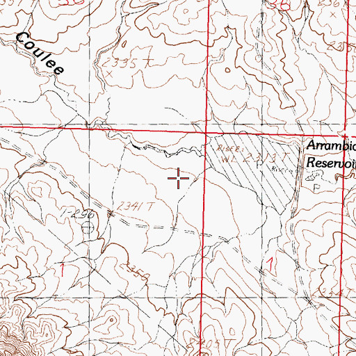 Topographic Map of Arrambide Dam, MT