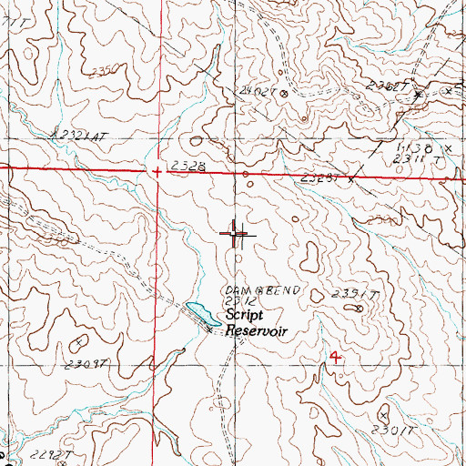 Topographic Map of Script Dam, MT