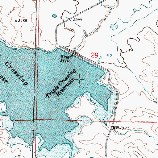 Topographic Map of Triple Crossing Dam, MT