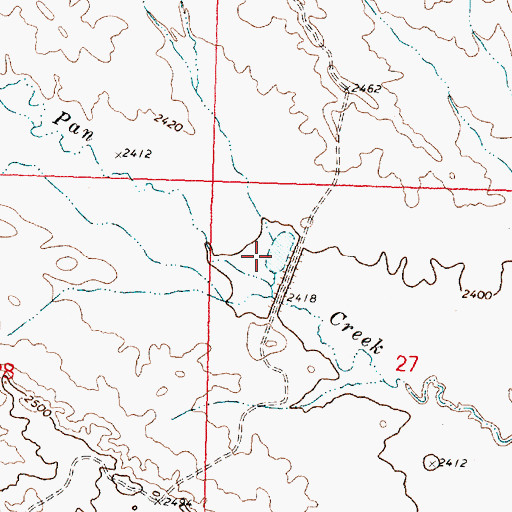 Topographic Map of Hard Pan Dam, MT