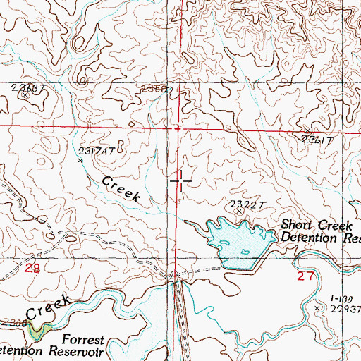 Topographic Map of Short Creek Dam, MT