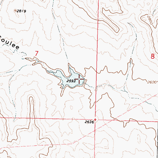 Topographic Map of Willow Creek Upper South Fork Dam, MT