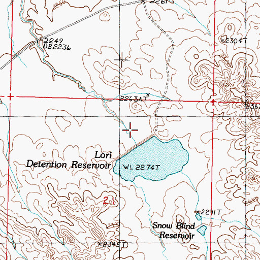 Topographic Map of Lori Dam, MT