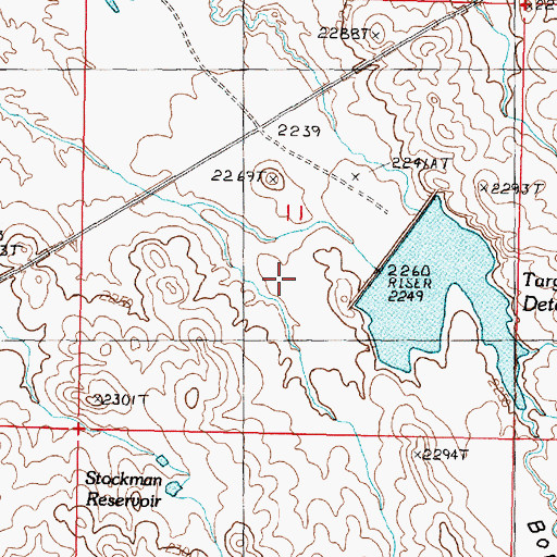 Topographic Map of Target Dam, MT