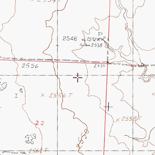Topographic Map of Big Rock Dam, MT