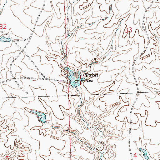 Topographic Map of Taint Dam, MT