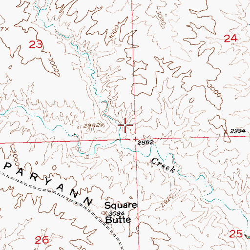 Topographic Map of Square Butte Dam, MT