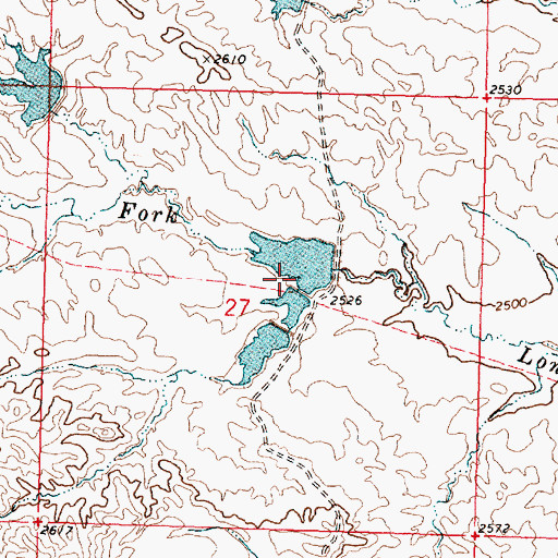 Topographic Map of Horny Dam, MT