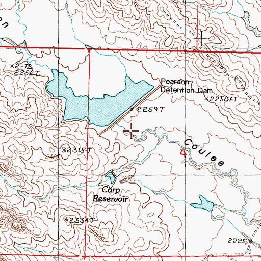 Topographic Map of Pearson Dam, MT