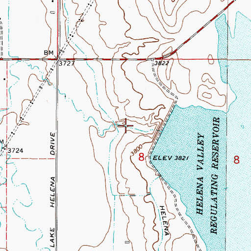 Topographic Map of Helena Valley Dam, MT
