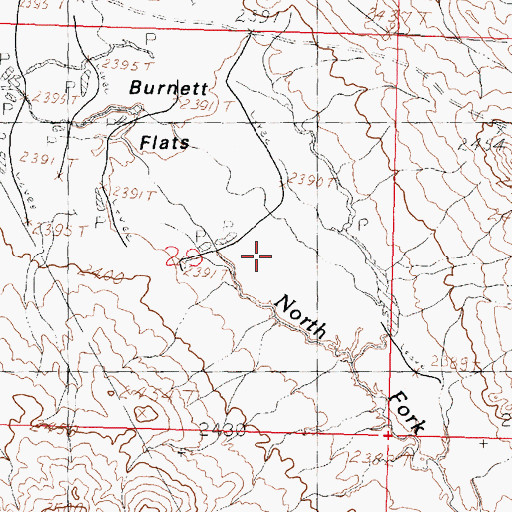 Topographic Map of Lower Burnett Headcut Dam, MT