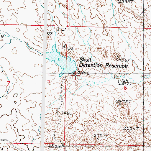 Topographic Map of Skull Dam, MT