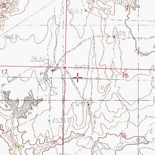 Topographic Map of Hose Dam, MT