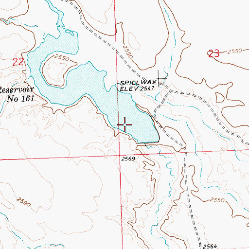 Topographic Map of PR-161 Dam, MT