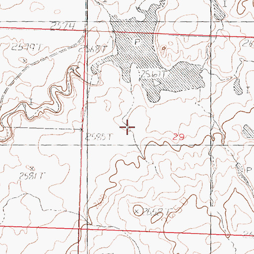 Topographic Map of PR-156 Dam, MT