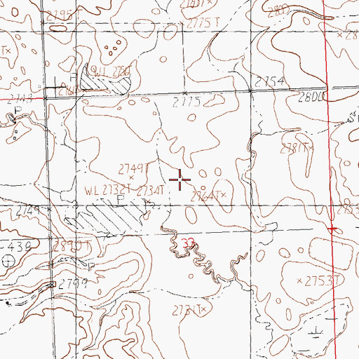 Topographic Map of PR-98 Dam, MT
