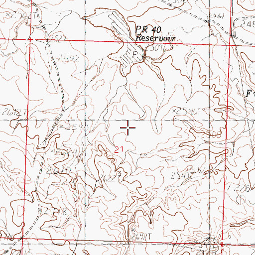 Topographic Map of PR-40 Dam, MT