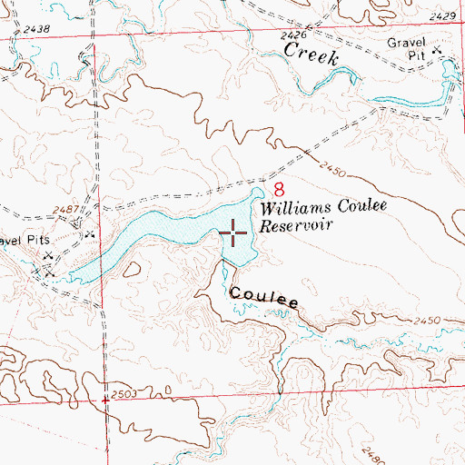 Topographic Map of PR-95 Dam, MT