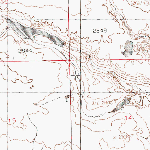 Topographic Map of BR-22 Dam, MT
