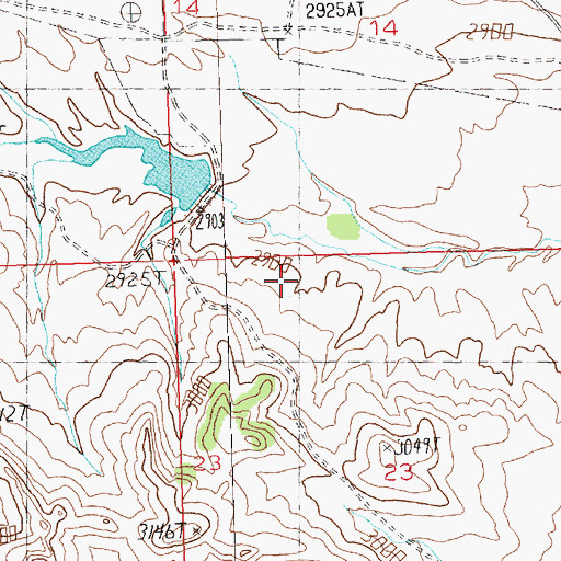 Topographic Map of Dry Blood Dam, MT