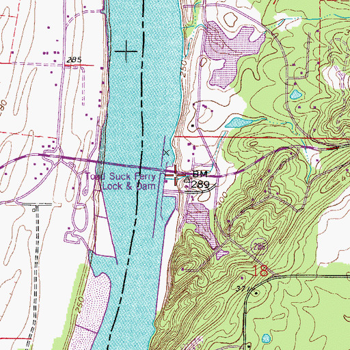 Topographic Map of Pool Eight, AR
