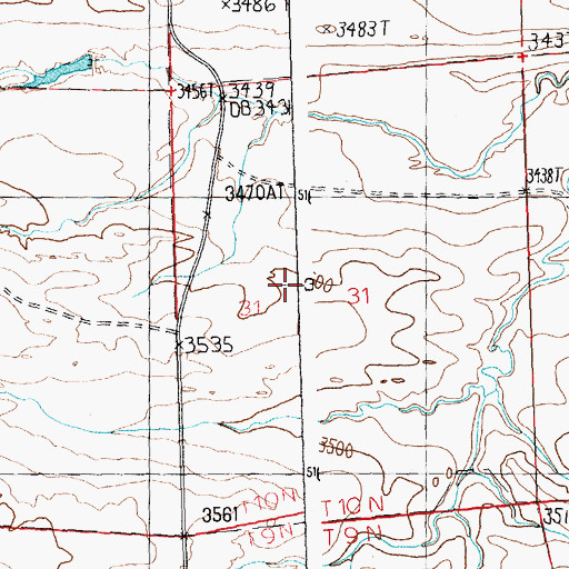 Topographic Map of Skunk Retention Dam, MT