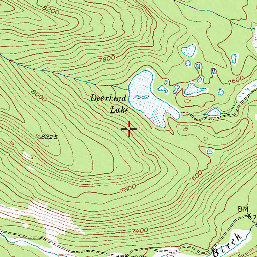 Topographic Map of Deerhead Lake, MT
