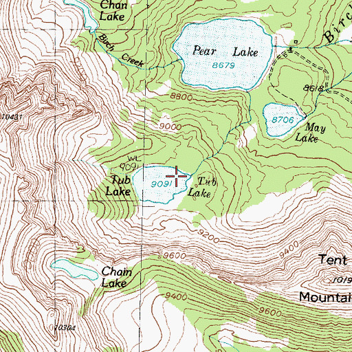 Topographic Map of Tub Lake Dam, MT
