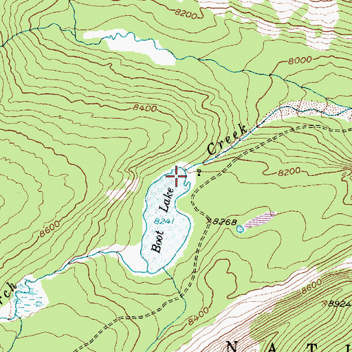 Topographic Map of Boot Lake Dam, MT